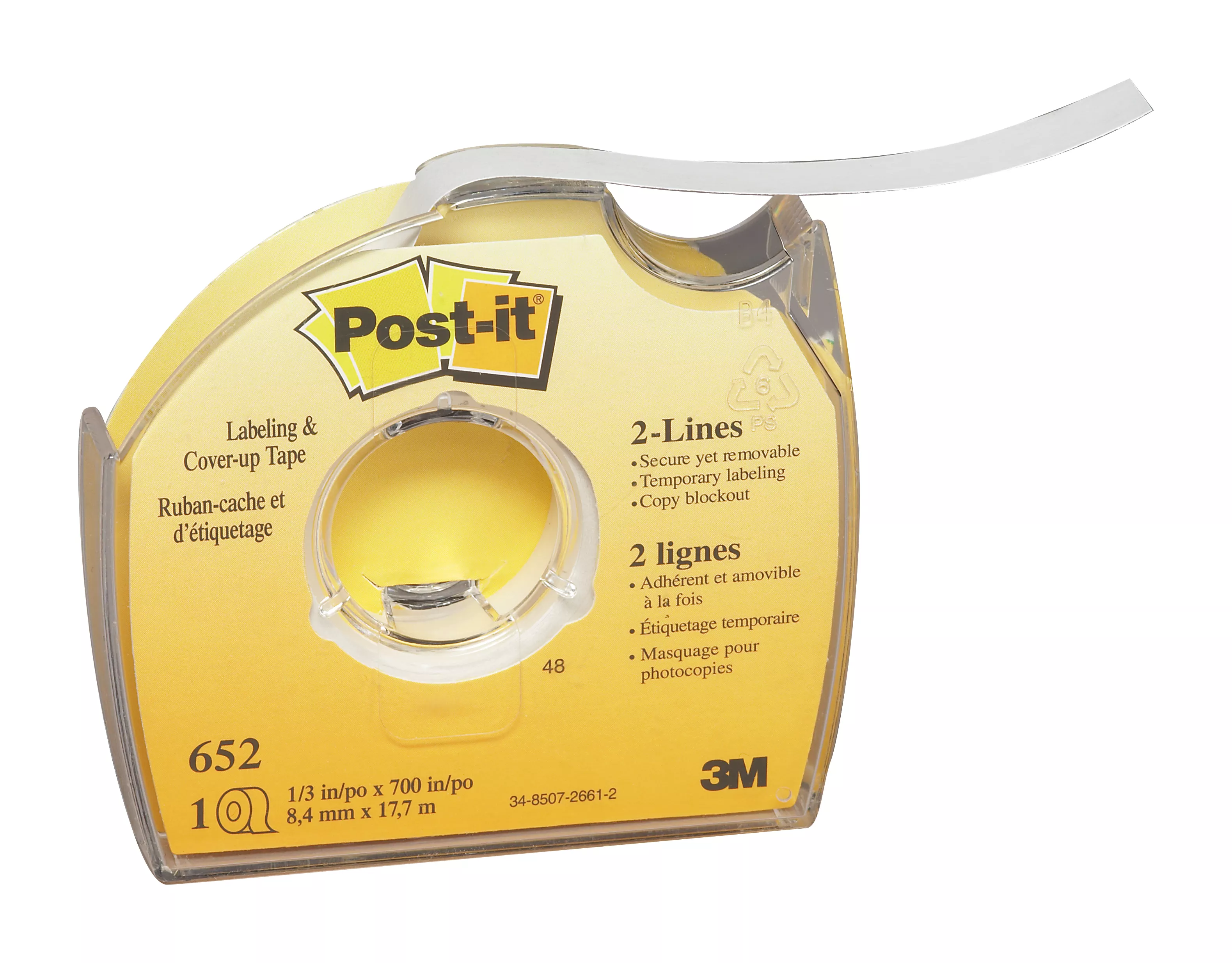 Post-it® Labeling and Cover-Up Tape 652, 1/3 in x 700 in