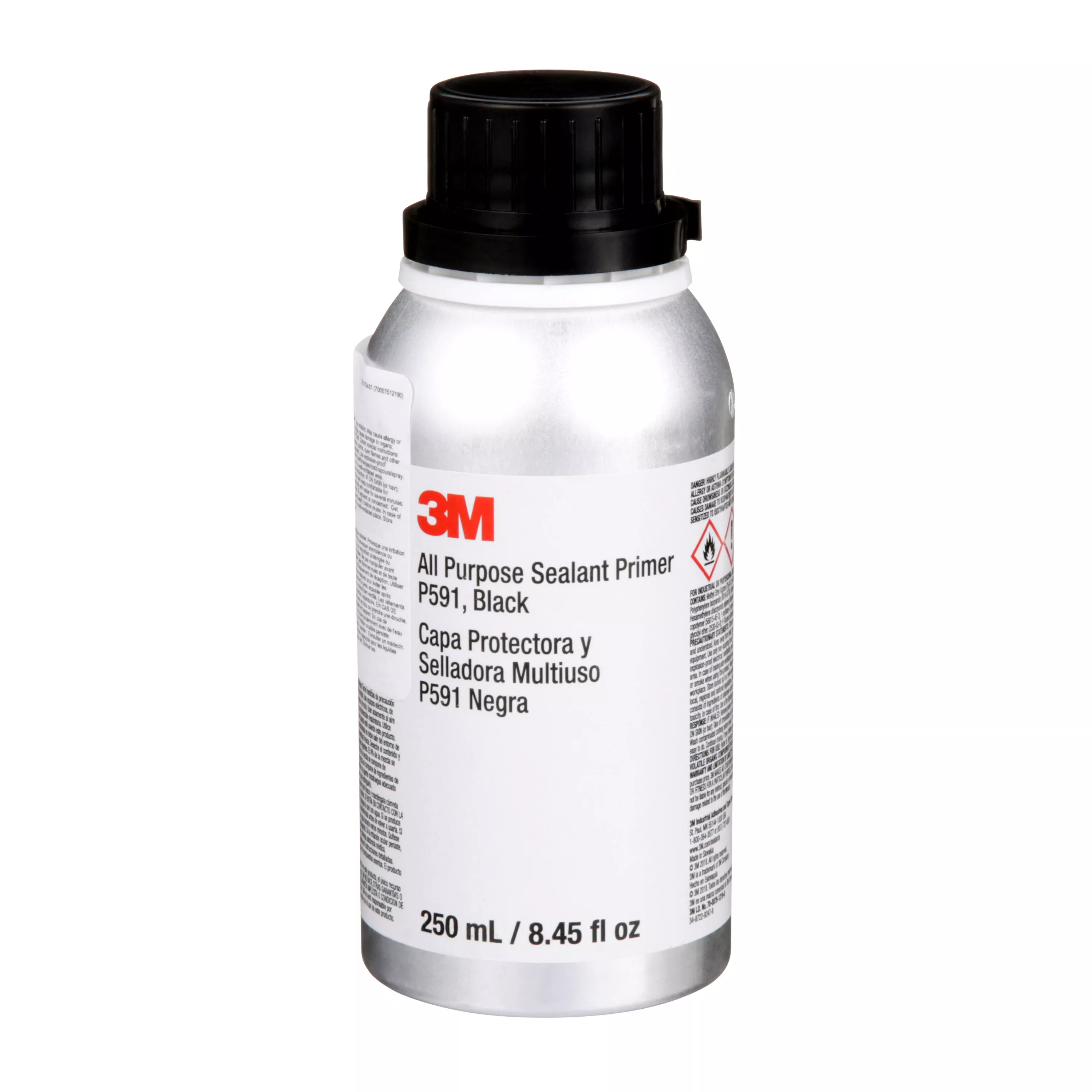 3M™ All Purpose Sealant Primer P591, Black, 250 mL Bottle, 12/Case