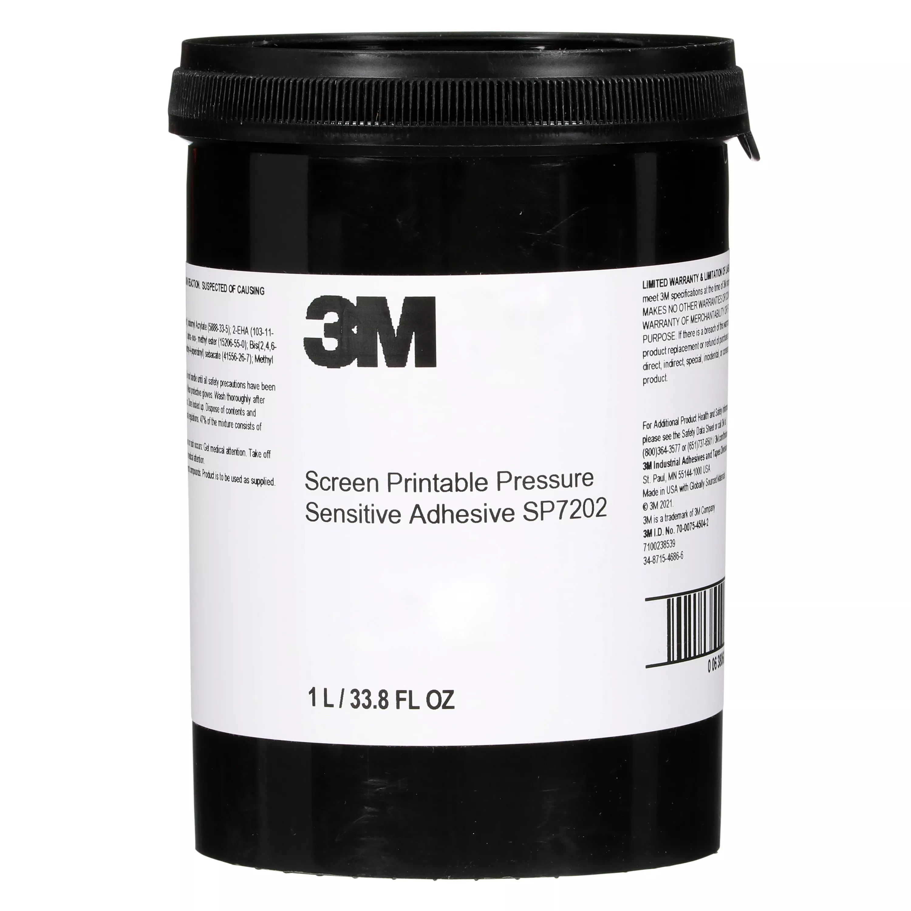 SKU 7100238539 | 3M™ Screen Printable UV-Curing Pressure Sensitive Adhesive SP7202