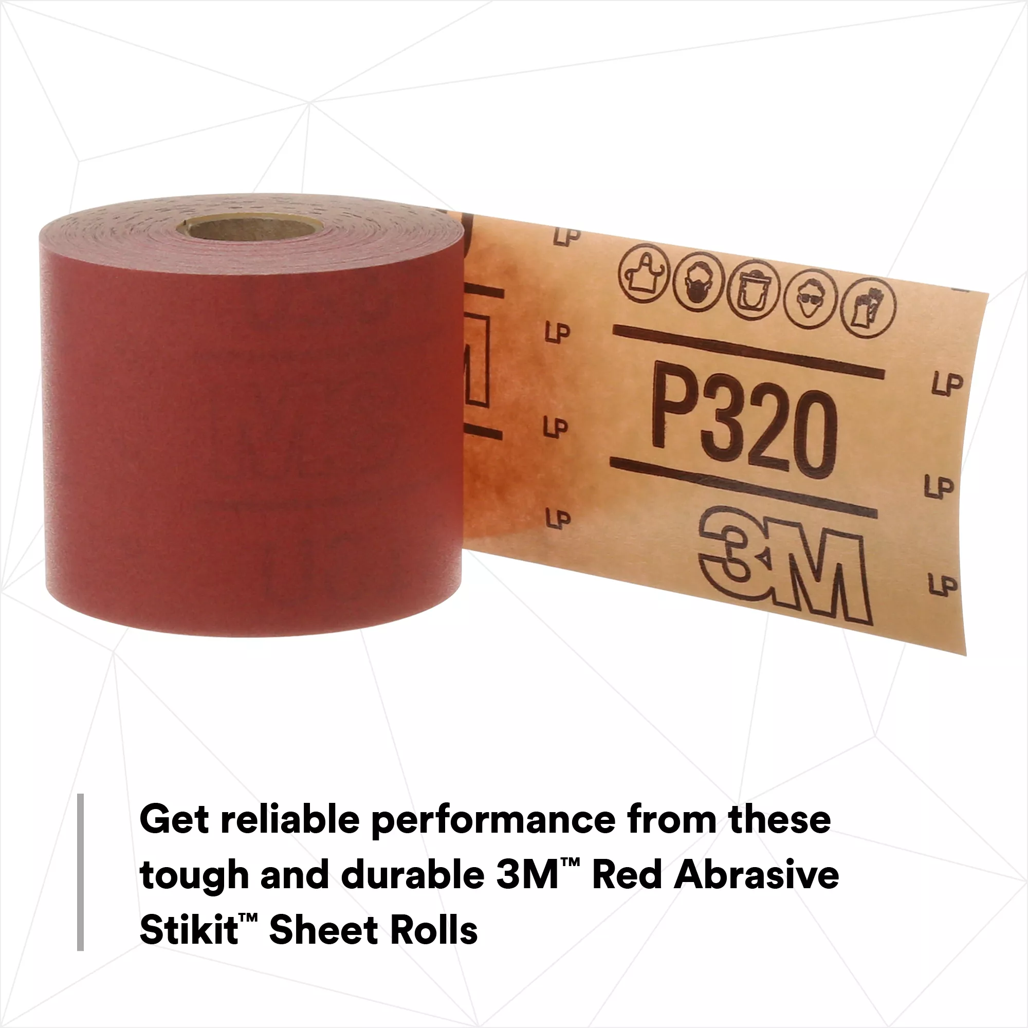 SKU 7000119925 | 3M™ Red Abrasive Stikit™ Sheet Roll