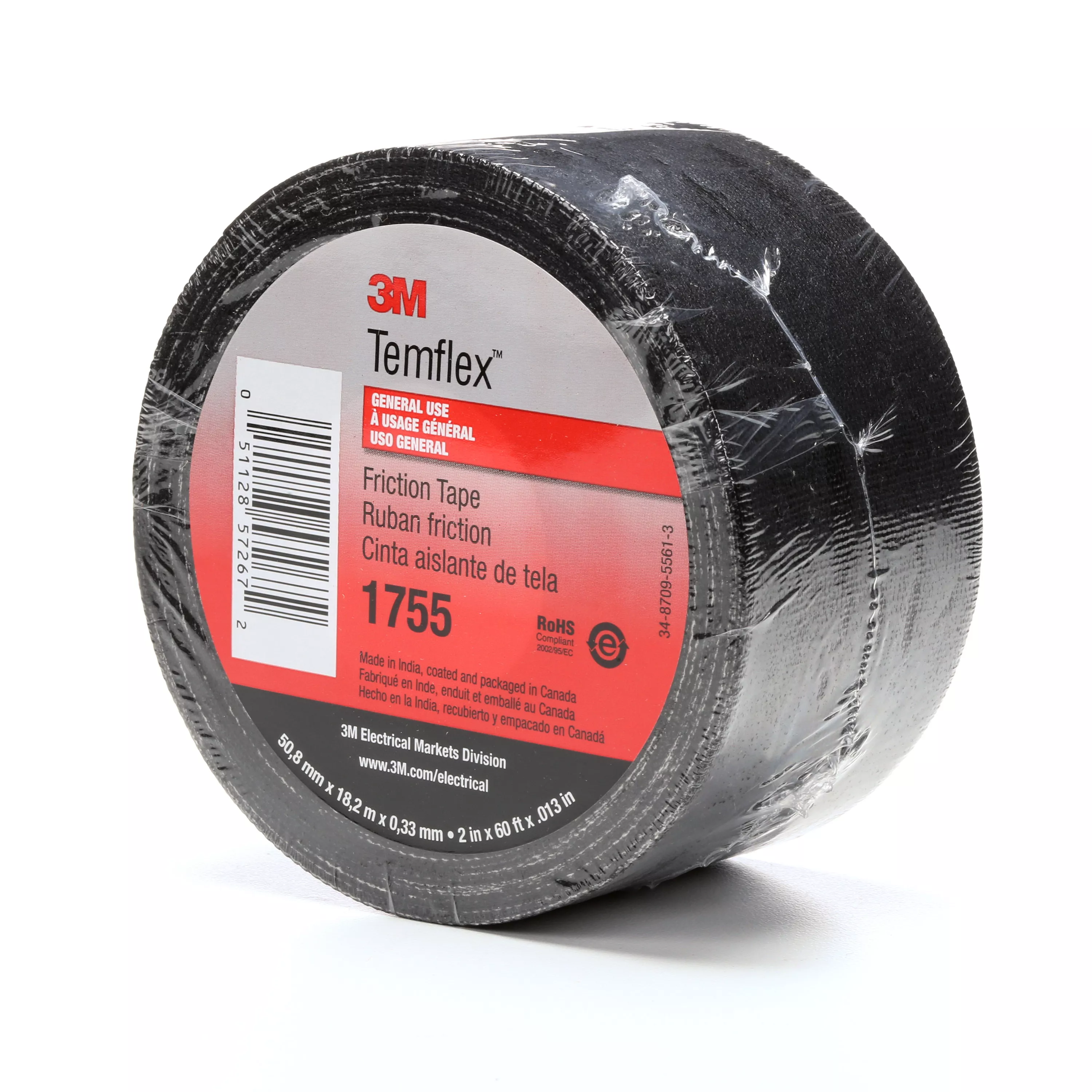 Product Number 1755-2X60FT | 3M™ Temflex™ Cotton Friction Tape 1755