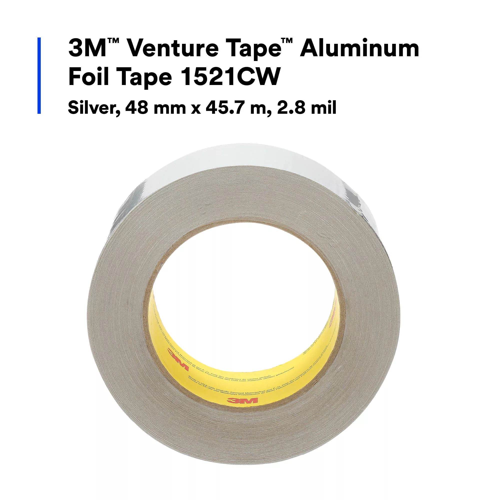 SKU 7100043781 | 3M™ Venture Tape™ Aluminum Foil Tape 1521CW