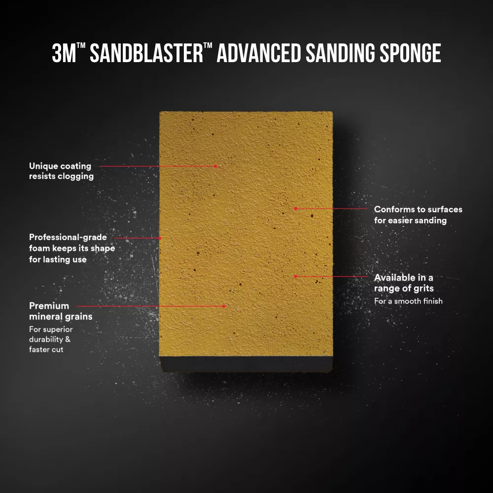 Product Number 20909-60 | 3M™ SandBlaster™ Advanced Sanding Sanding Sponge 20909-60