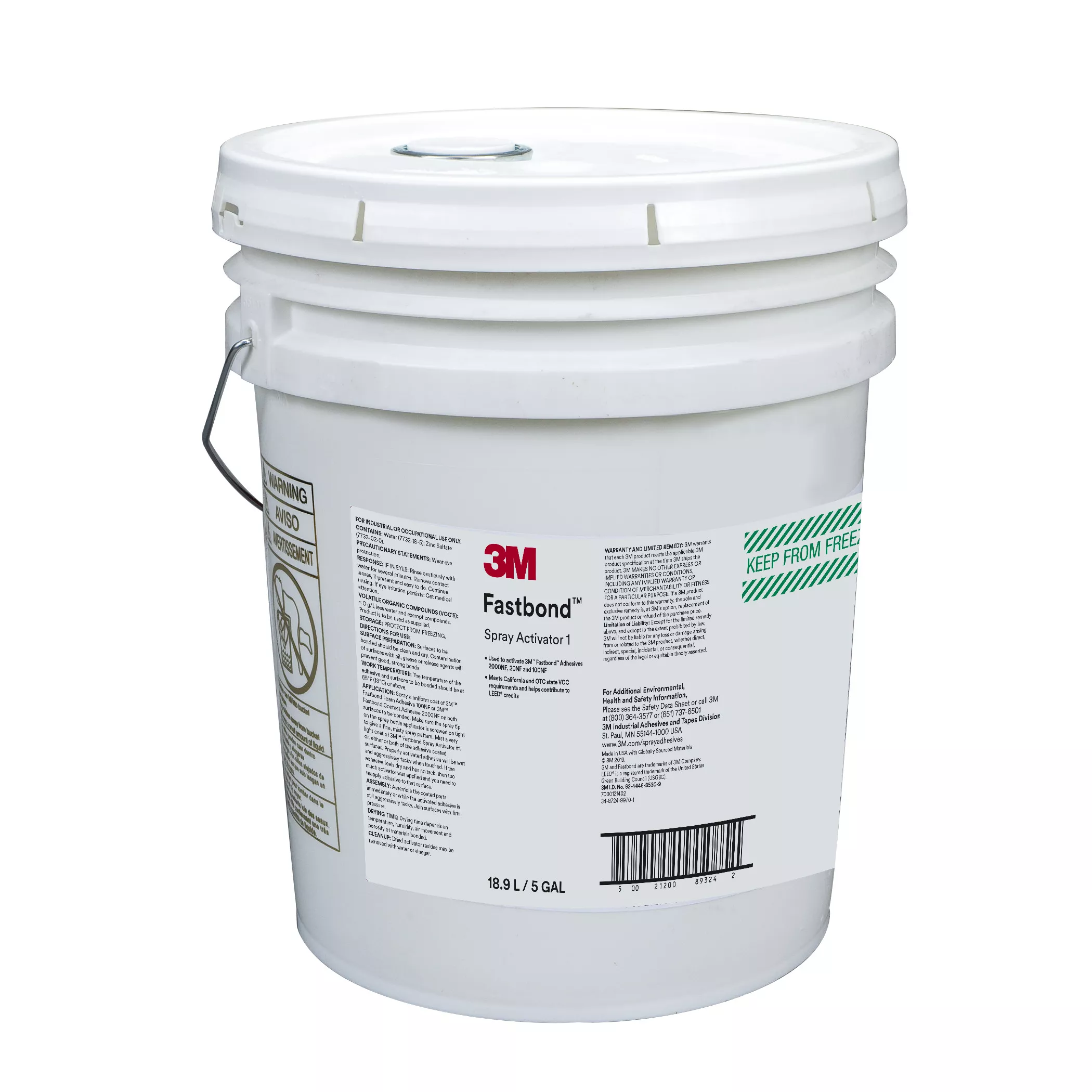 3M™ Fastbond™ Spray Activator 1, 5 Gallon Pour Spout (Pail), 1 Can/Drum