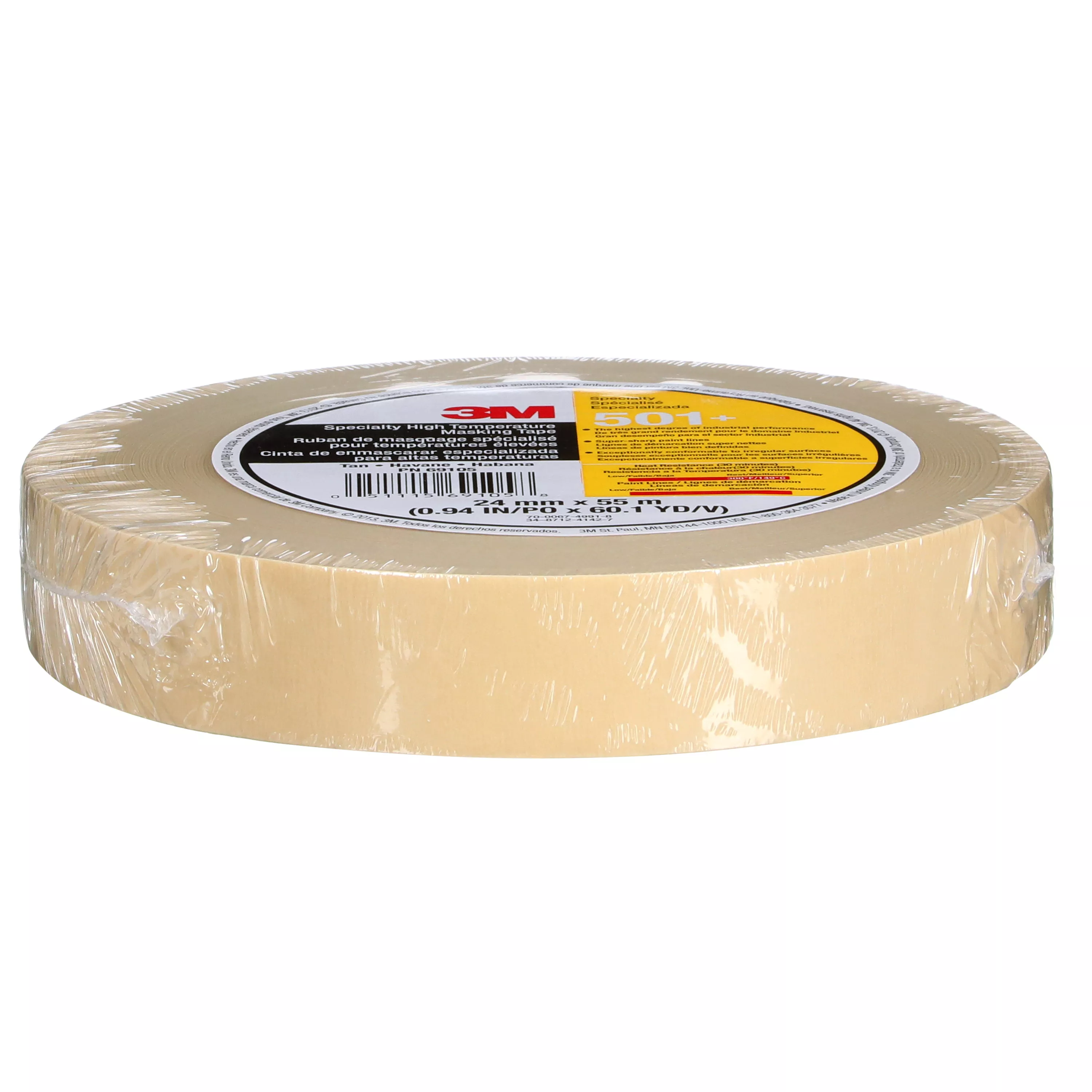 SKU 7010302439 | 3M™ Specialty High Temperature Masking Tape 501+