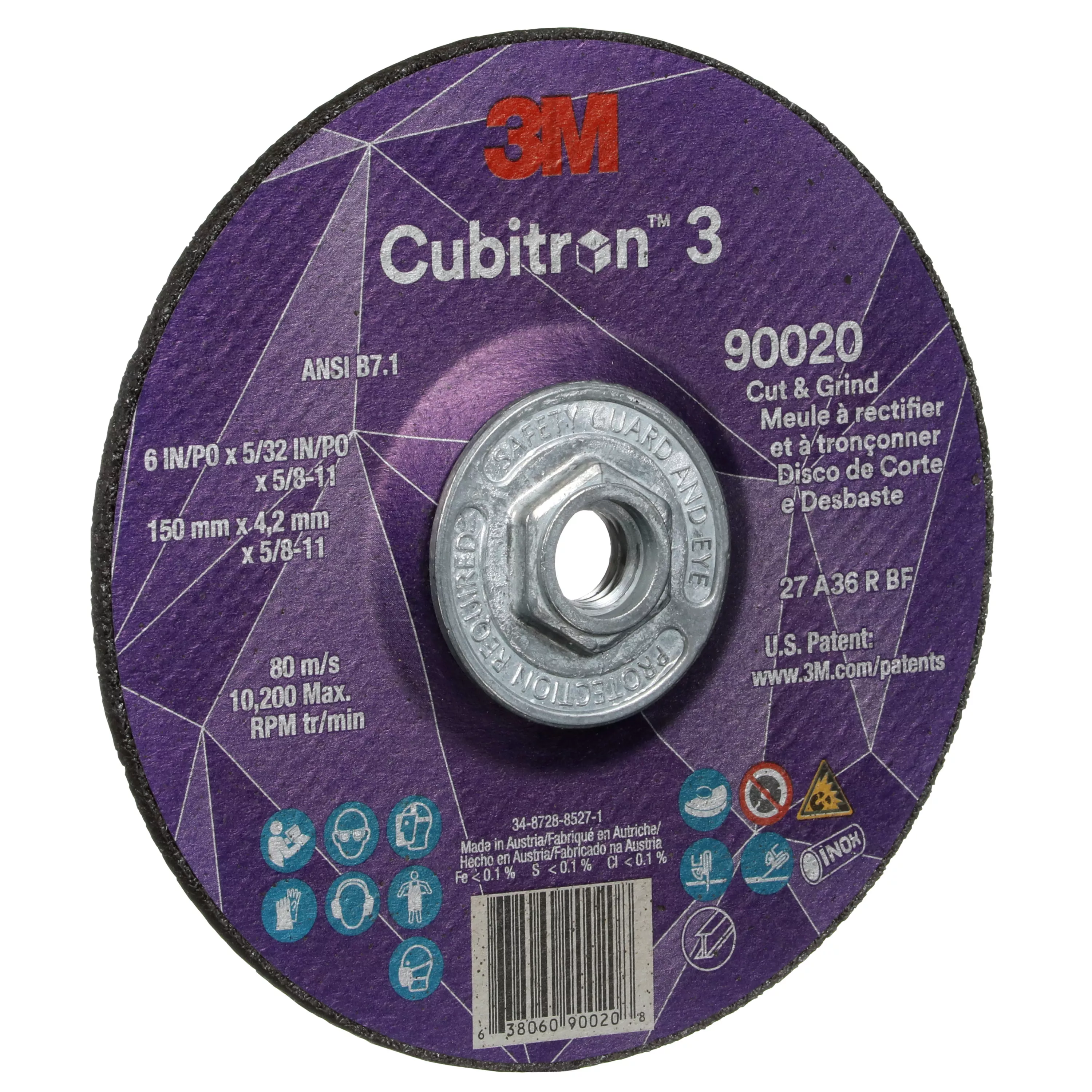 UPC 00638060900208 | 3M™ Cubitron™ 3 Cut and Grind Wheel