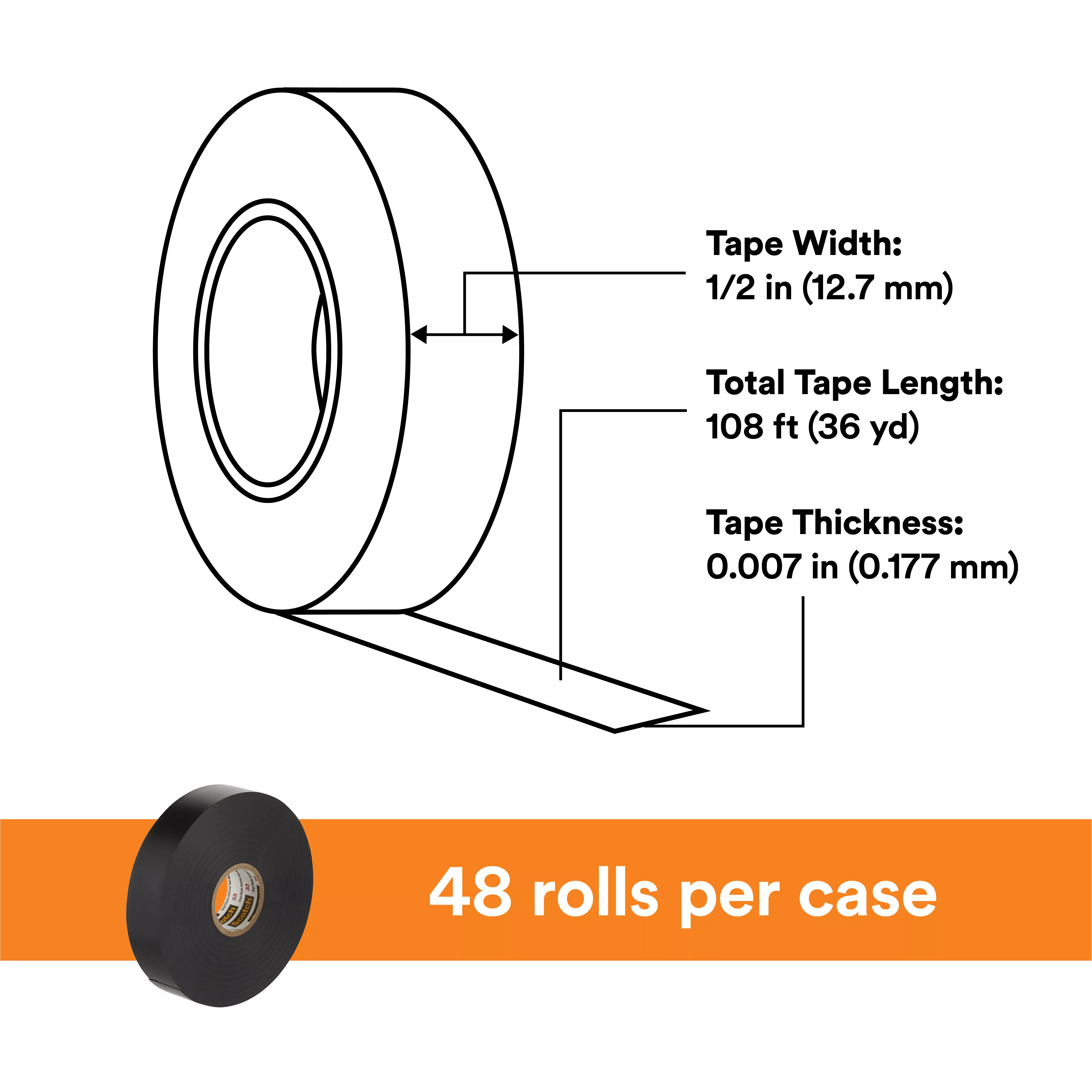 SKU 7000057496 | Scotch® Vinyl Electrical Tape 33