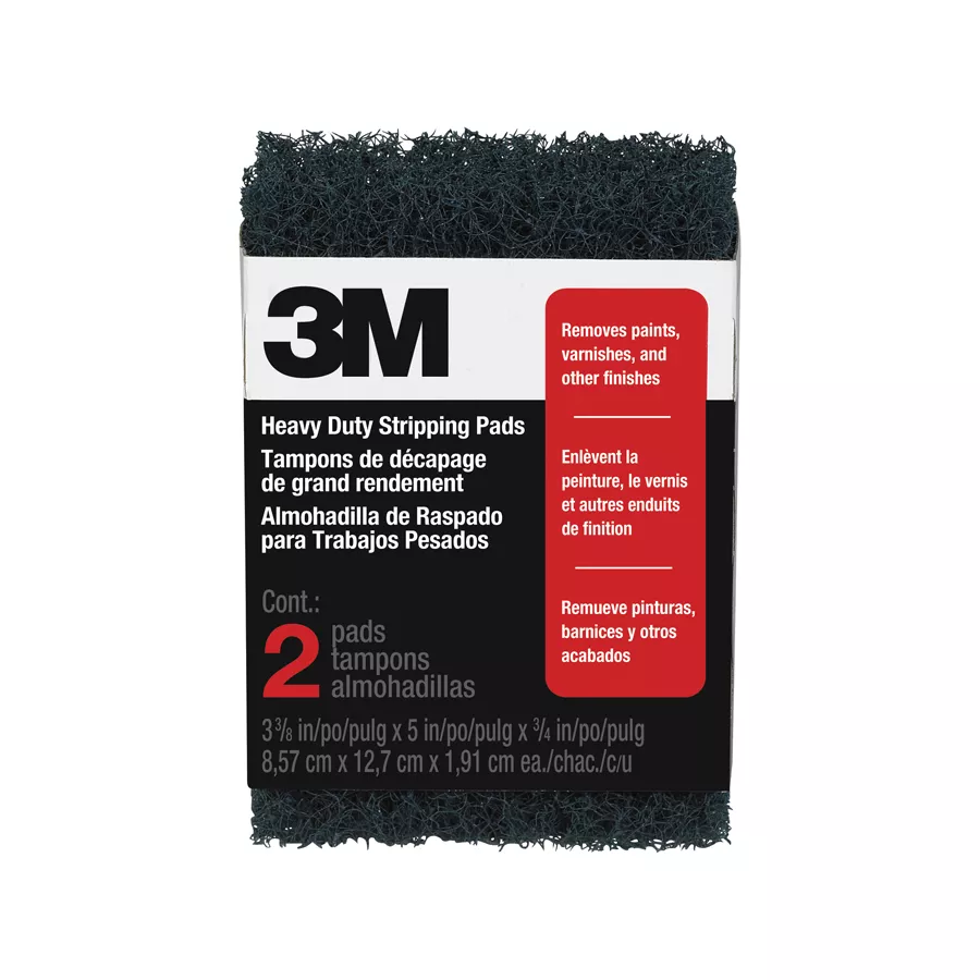 3M™ Heavy Duty Stripping Pads 10111NA, 3 Coarse, Two-pack, Open Stock, 3-3/8 in. x 5 in. x 3/4 in. each