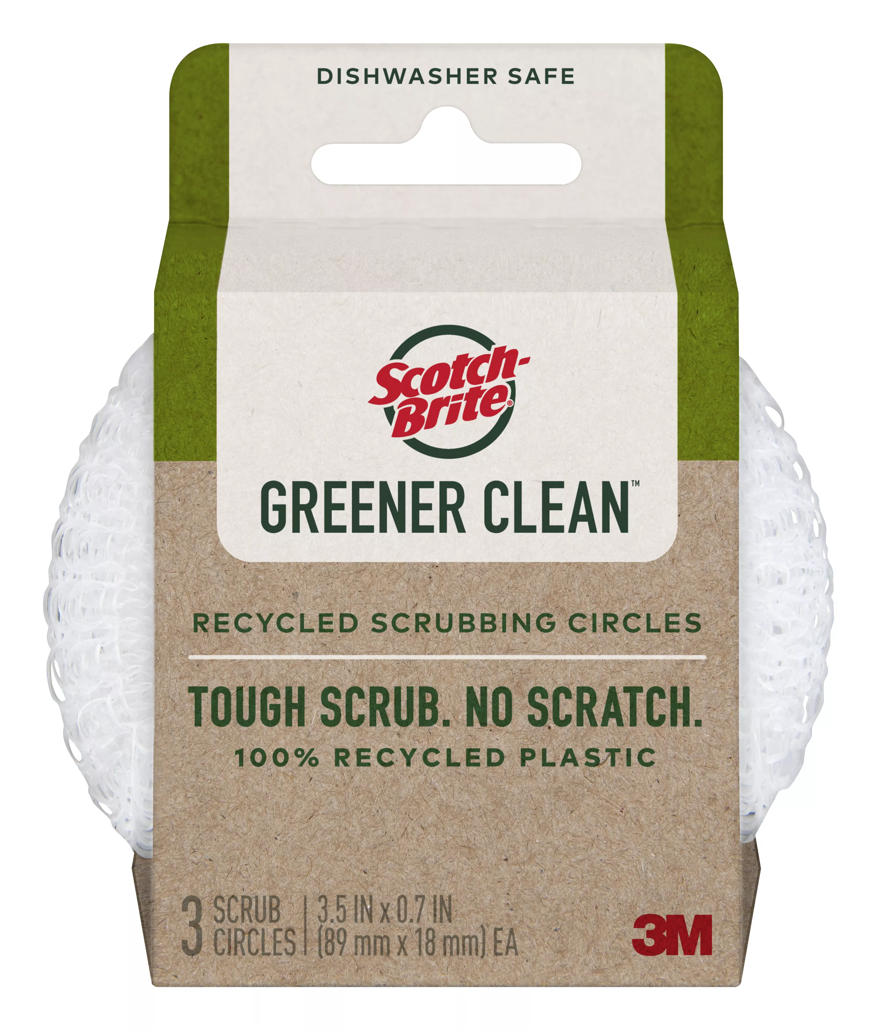 Scotch-Brite® Greener Clean™ Recycled Scrubbing Circles 215-GC, 6/3