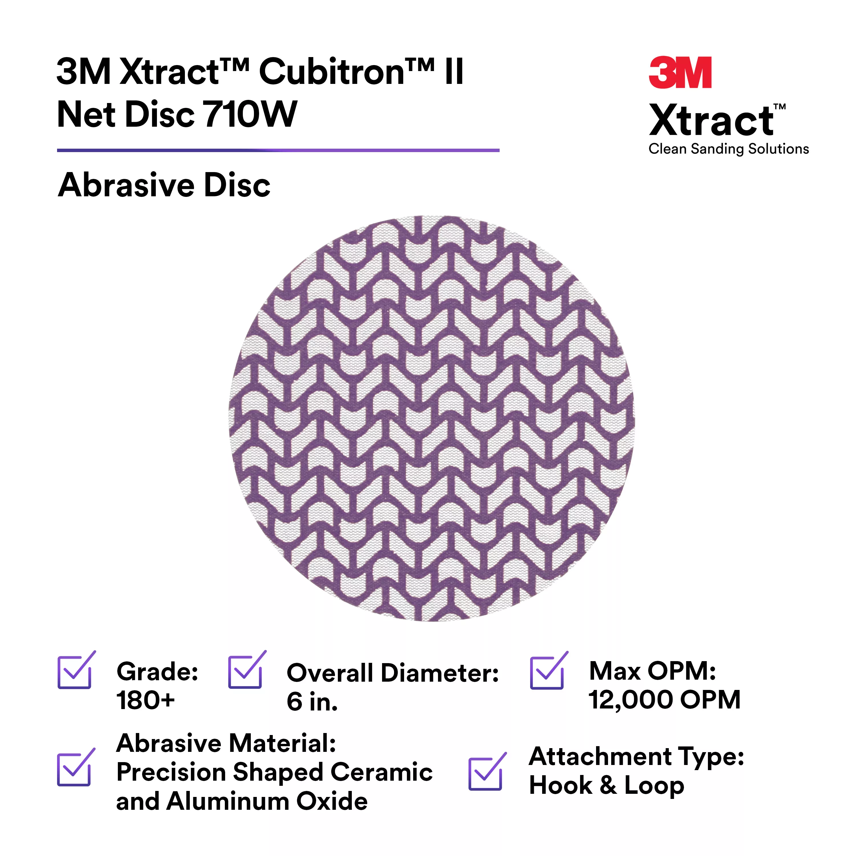 SKU 7100288233 | 3M Xtract™ Cubitron™ II Net Disc 710W