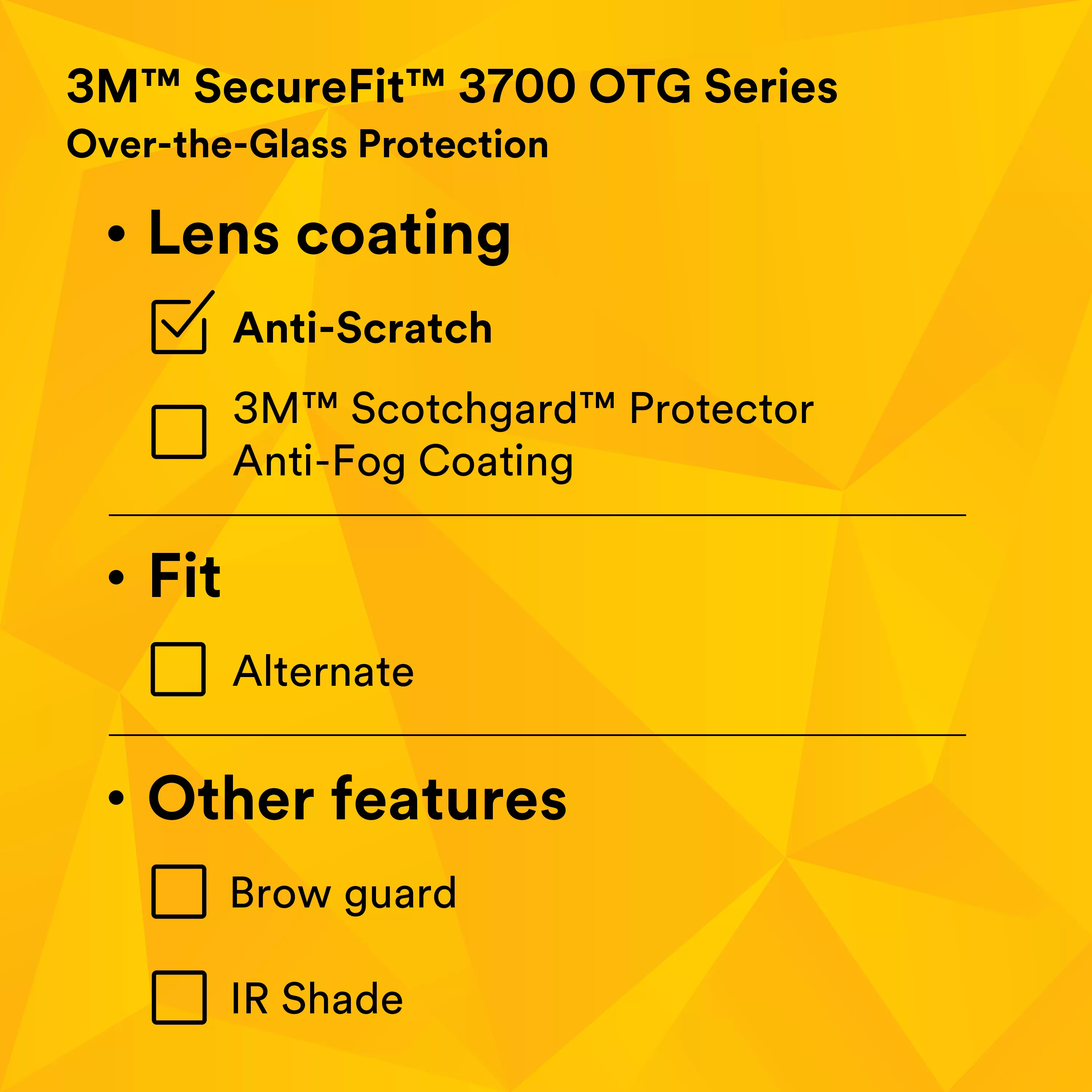 SKU 7100203180 | 3M™ SecureFit™ 3700 Series