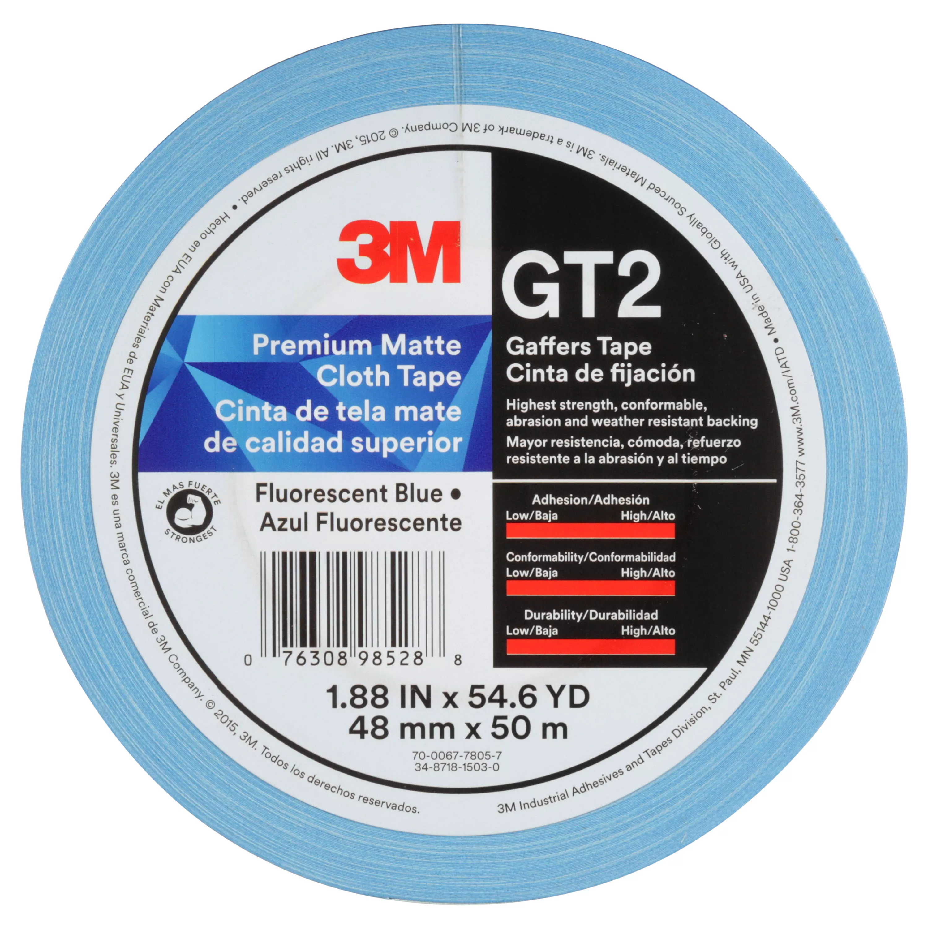 SKU 7010375520 | 3M™ Premium Matte Cloth (Gaffers) Tape GT2