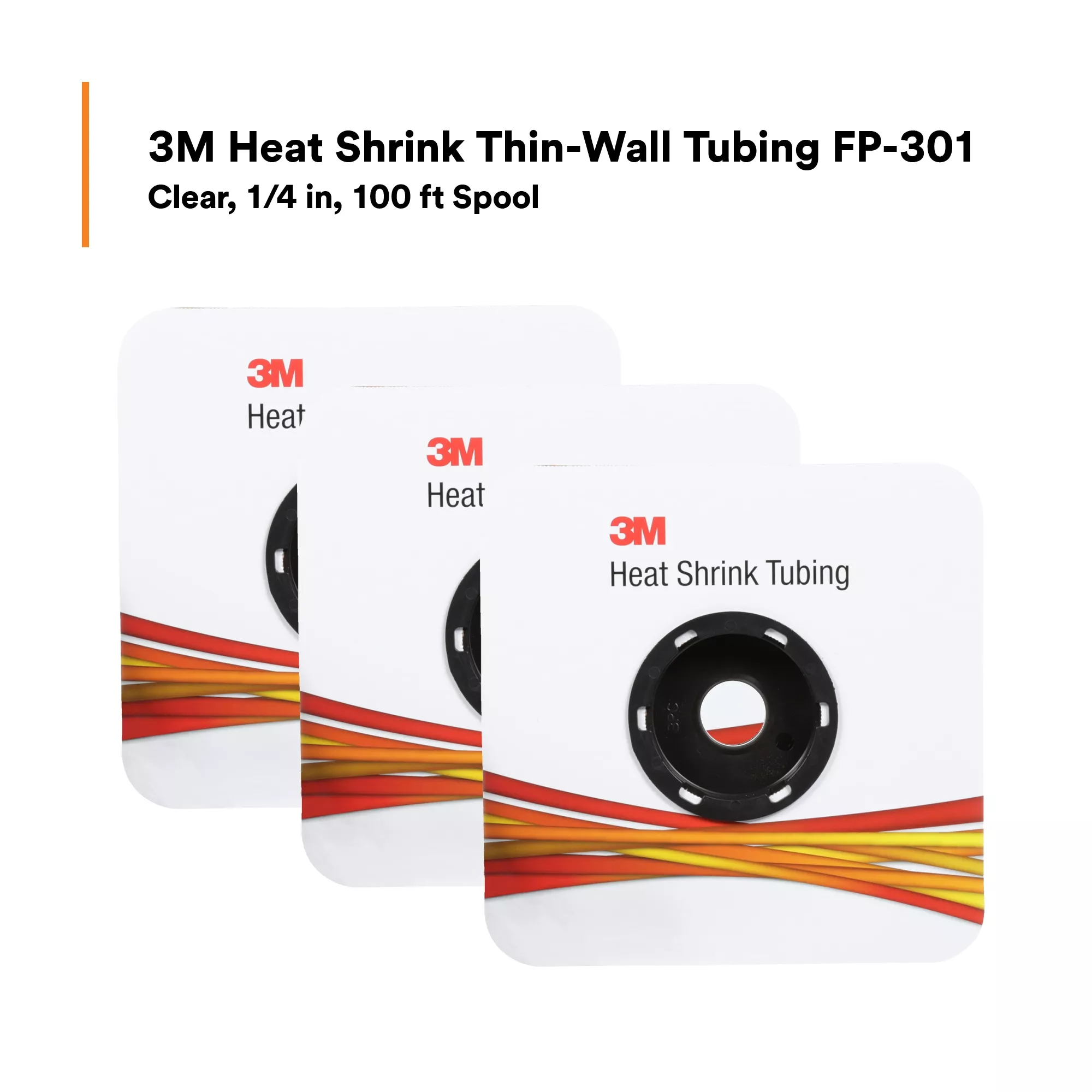 SKU 7100022513 | 3M™ Heat Shrink Thin-Wall Tubing FP-301-1/4-100'-Clear-Spool