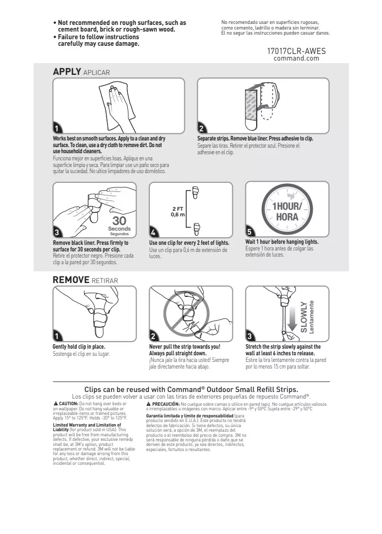 SKU 7100303396 | Command™ Outdoor Light Clips with Foam Strips Value Pack 17017CLRAWVPES