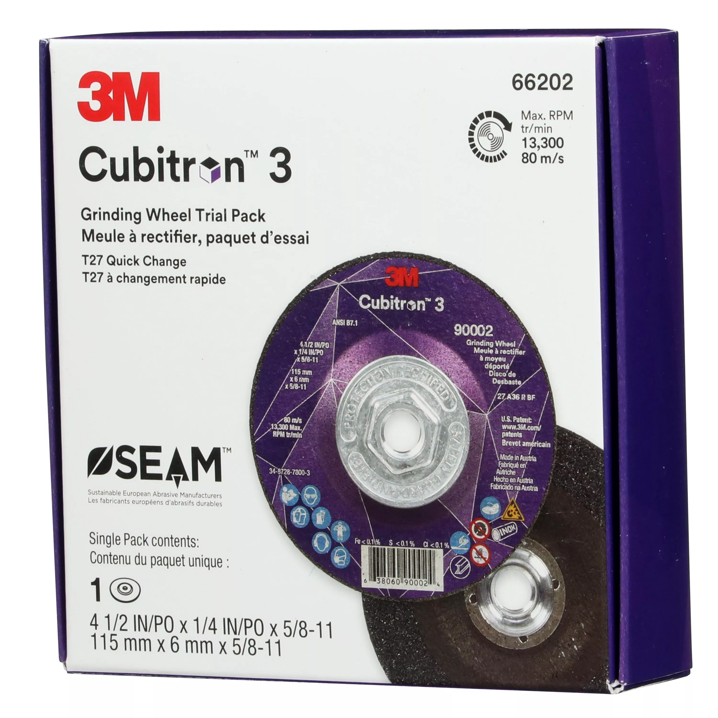 SKU 7100316886 | 3M™ Cubitron™ 3 Depressed Center Grinding Wheel