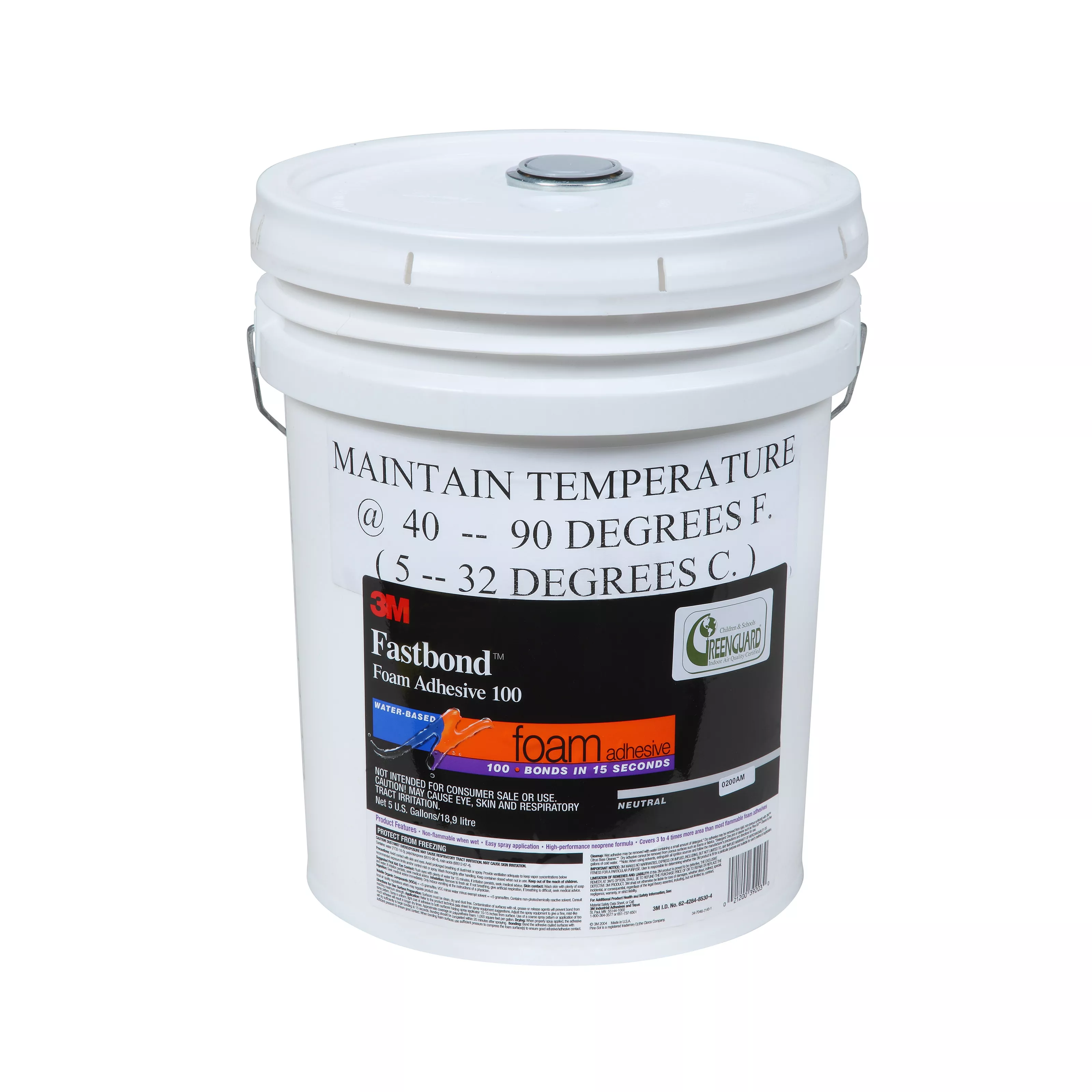 3M™ Fastbond™ Foam Adhesive 100NF, Neutral, 5 Gallon (Pail), Drum