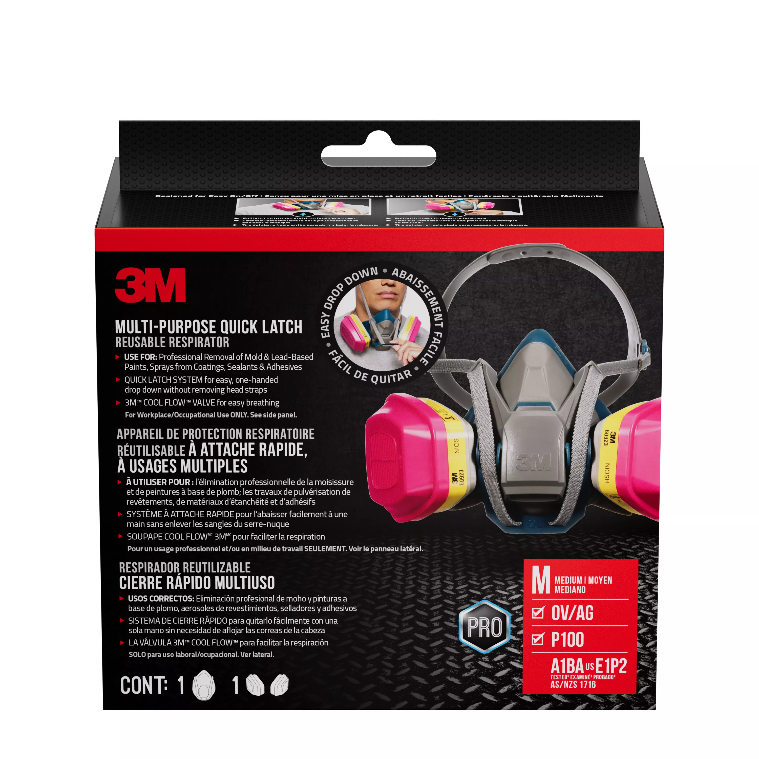 3M™ Professional Multi-Purpose Respirator with Quick Latch
65023QLHA1C-PS, 1/pk, 4 pks/case