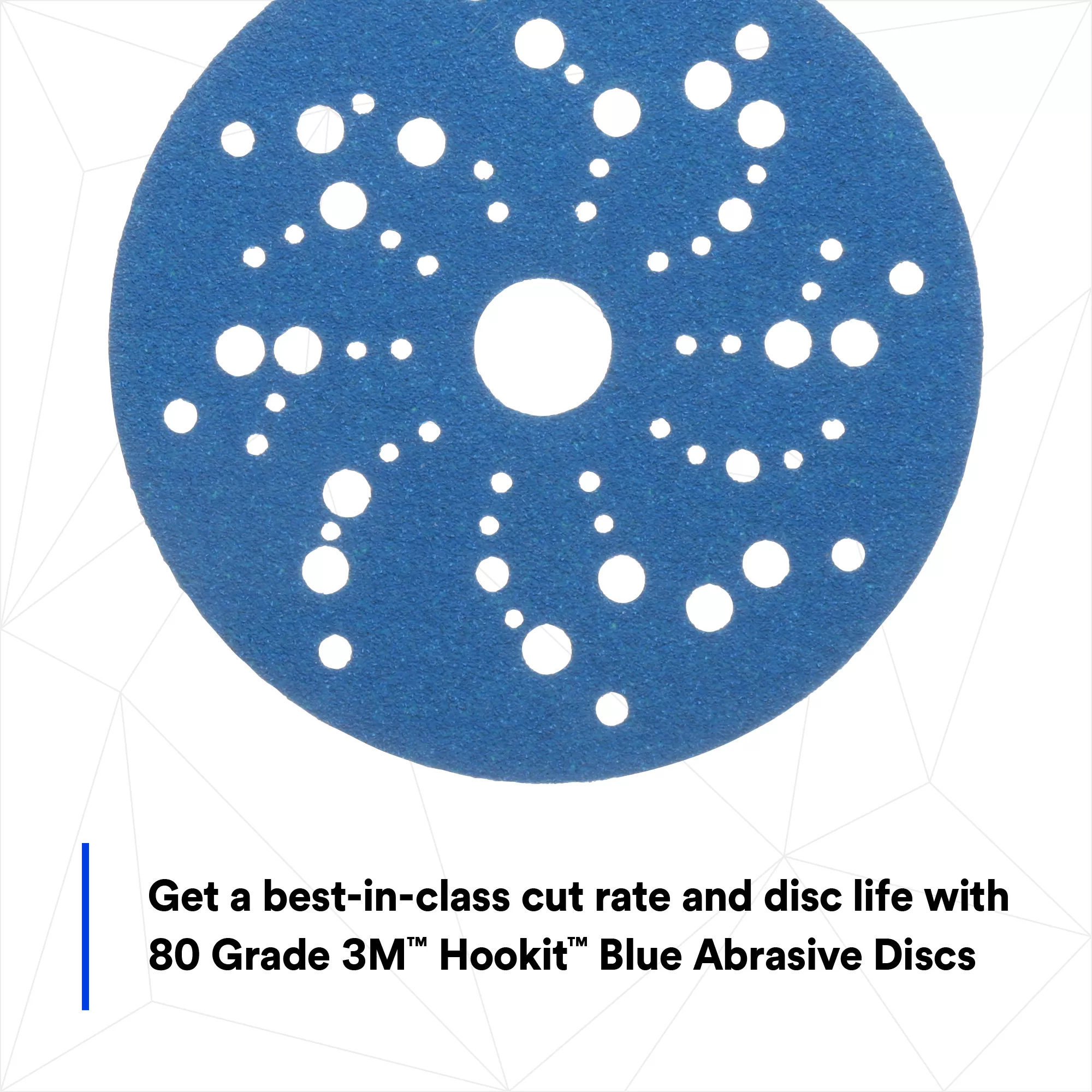 SKU 7100090975 | 3M™ Hookit™ Blue Abrasive Disc 321U Multi-hole