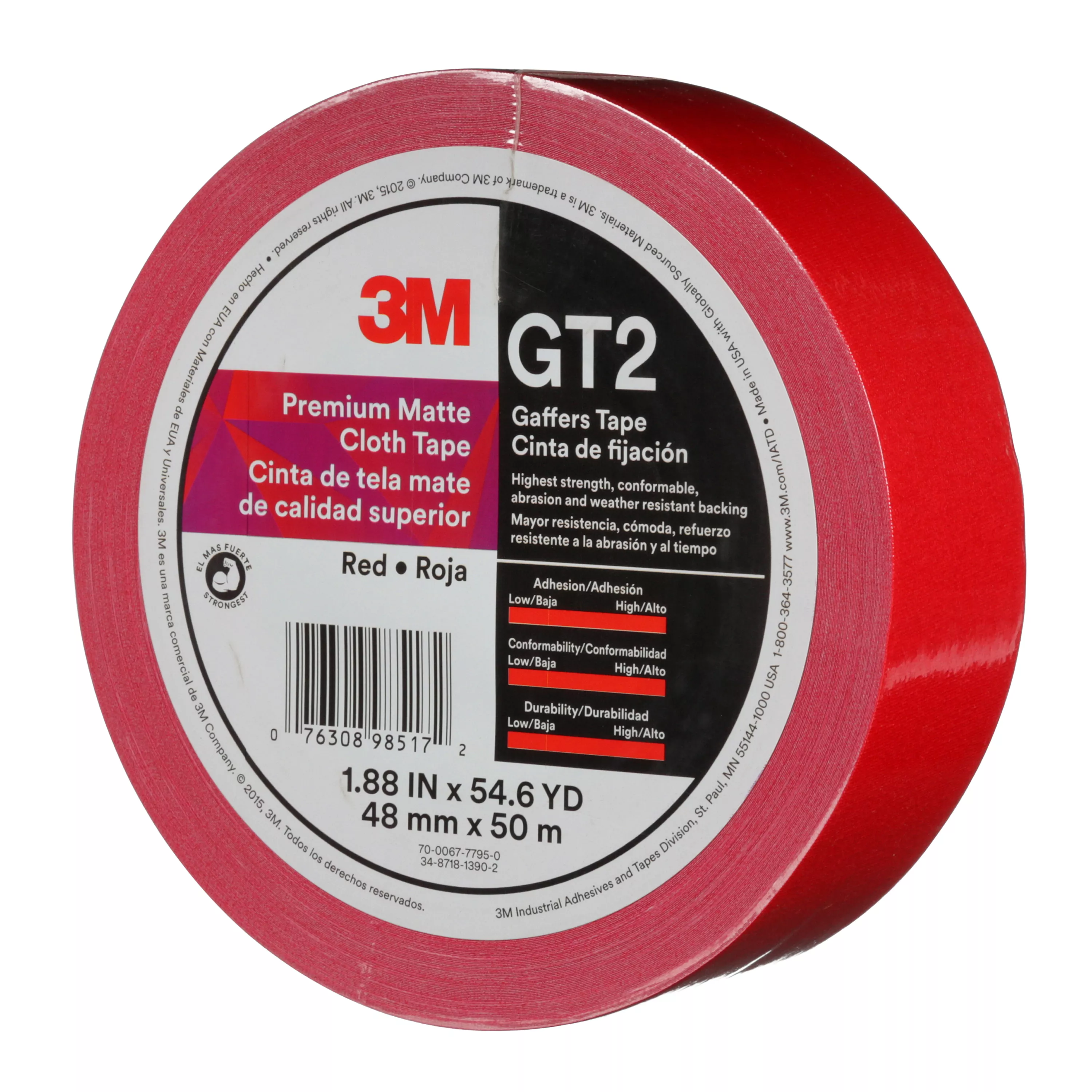 SKU 7010375516 | 3M™ Premium Matte Cloth (Gaffers) Tape GT2