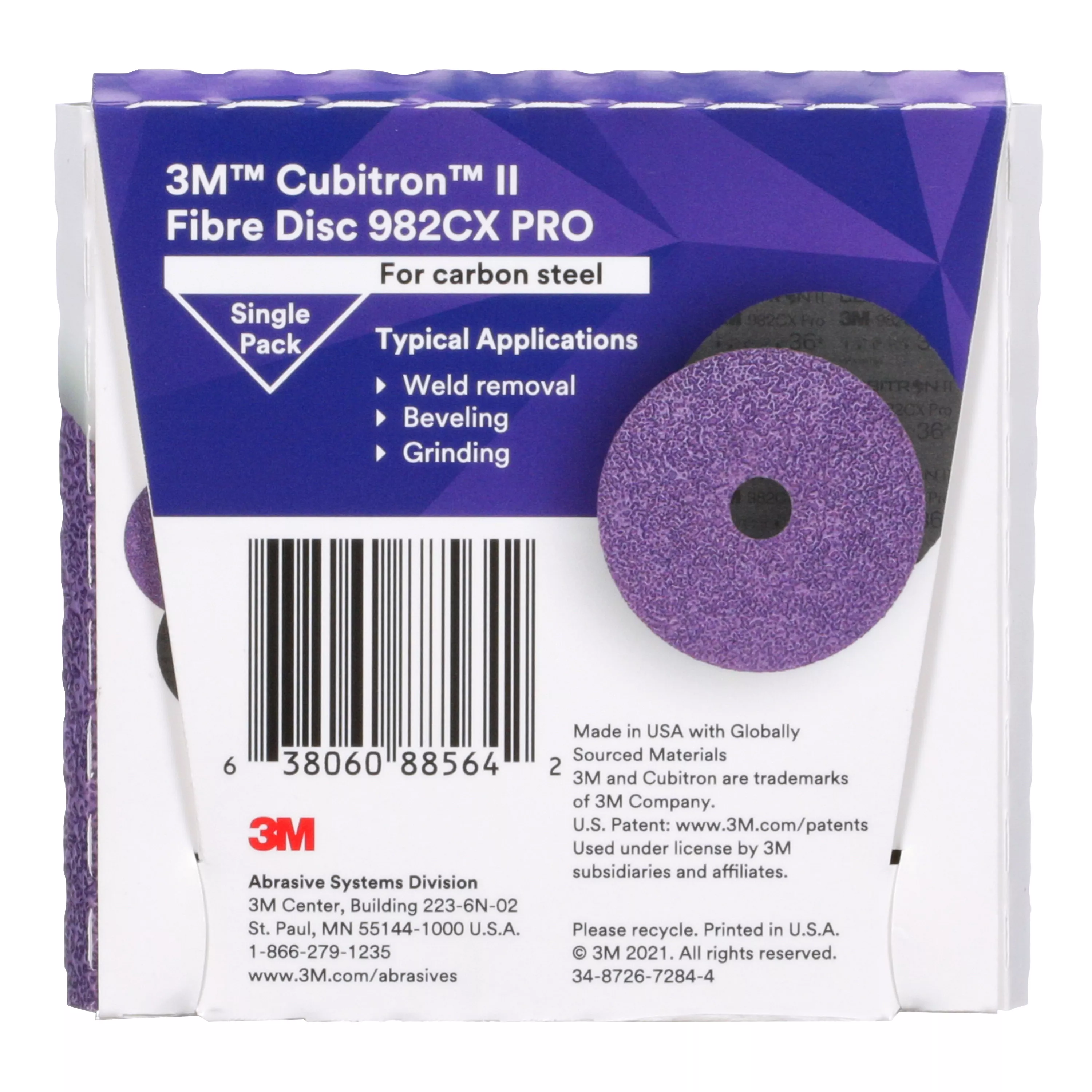 SKU 7100253451 | 3M™ Cubitron™ II Fibre Disc 982CX Pro