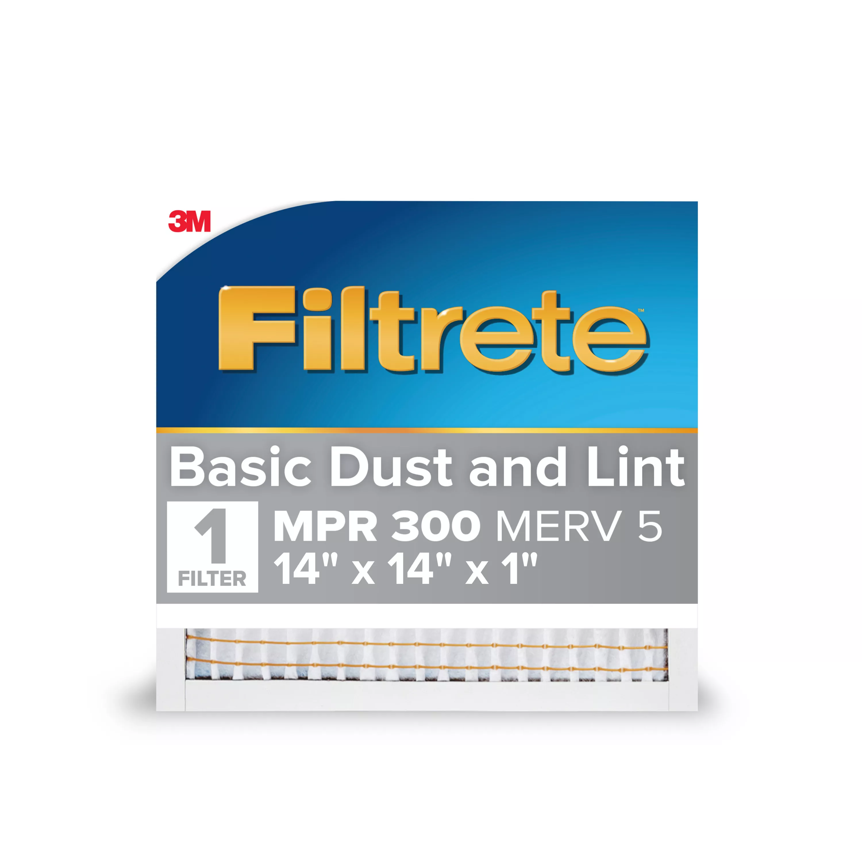 Filtrete™ Basic Dust & Lint Air Filter, 300 MPR, 311-4, 14 in x 14 in x
1 in (35.5 cm x 35.5 cm x 2.5 cm)