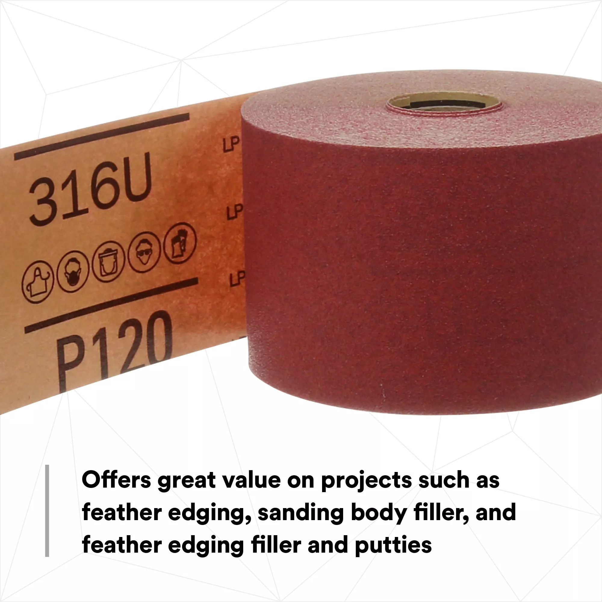 SKU 7000119930 | 3M™ Red Abrasive Stikit™ Sheet Roll