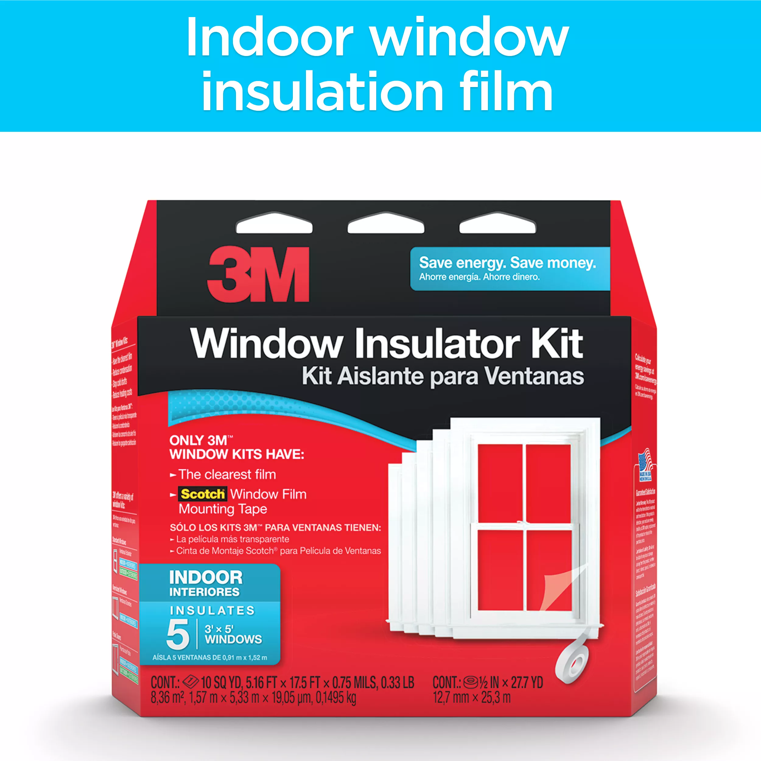 3M™ Indoor Window Insulator Kit - Five Pack 2141-EP, 62 in x 210 in