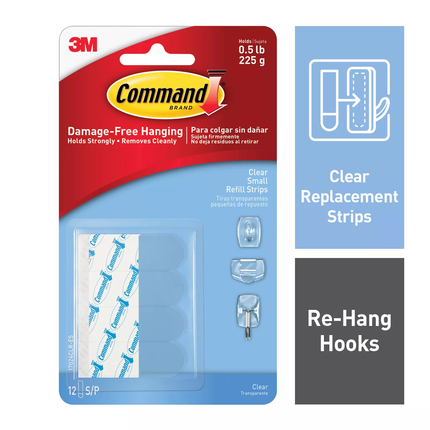 Command™ Clear Small Refill Strips 17024CLR-ES