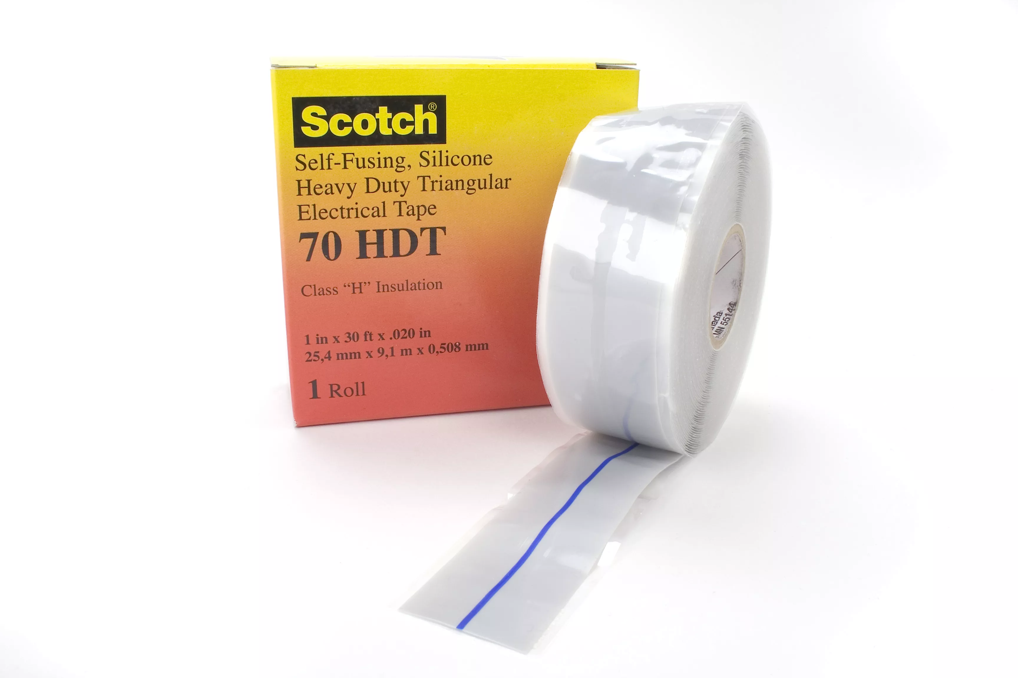 Scotch® Heavy Duty Rubber Electrical Tape 70 HDT, 1 in x 30 ft, Sky Blue/Gray, 1 roll/carton, 24 rolls/case