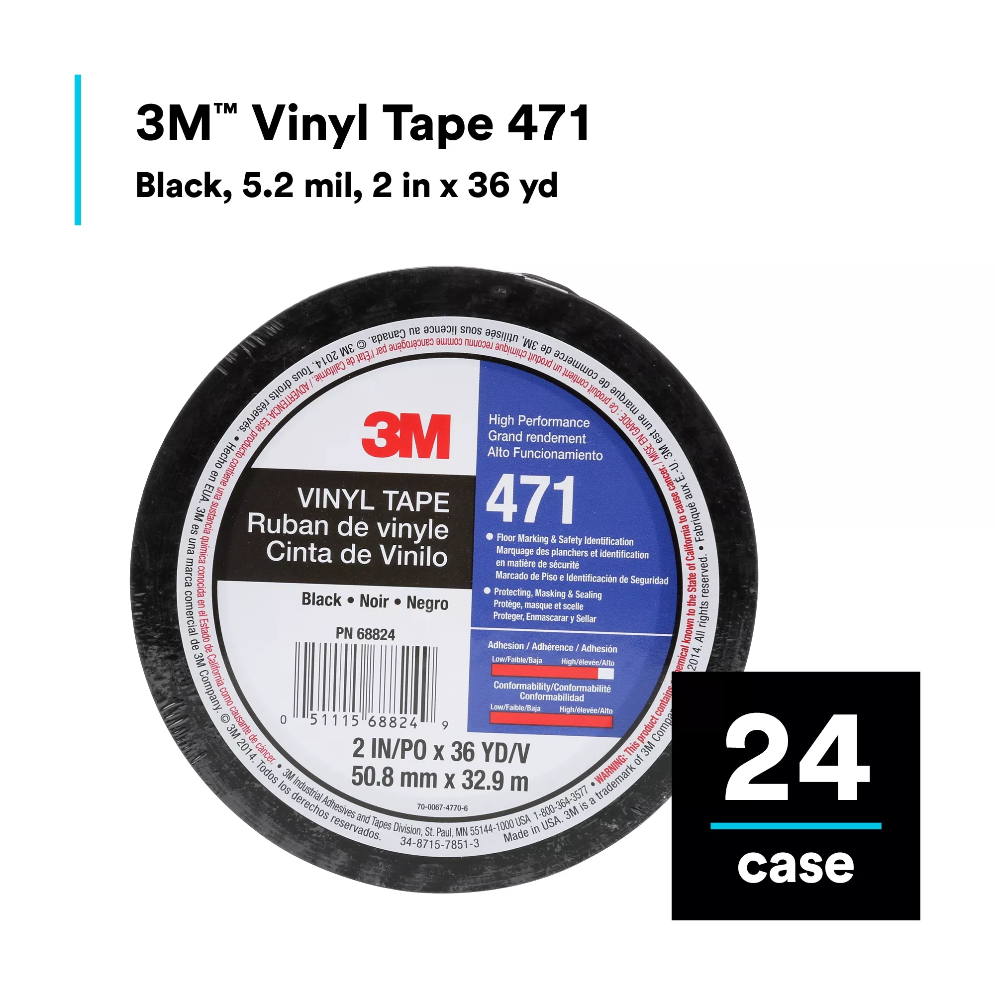 SKU 7100044330 | 3M™ Vinyl Tape 471