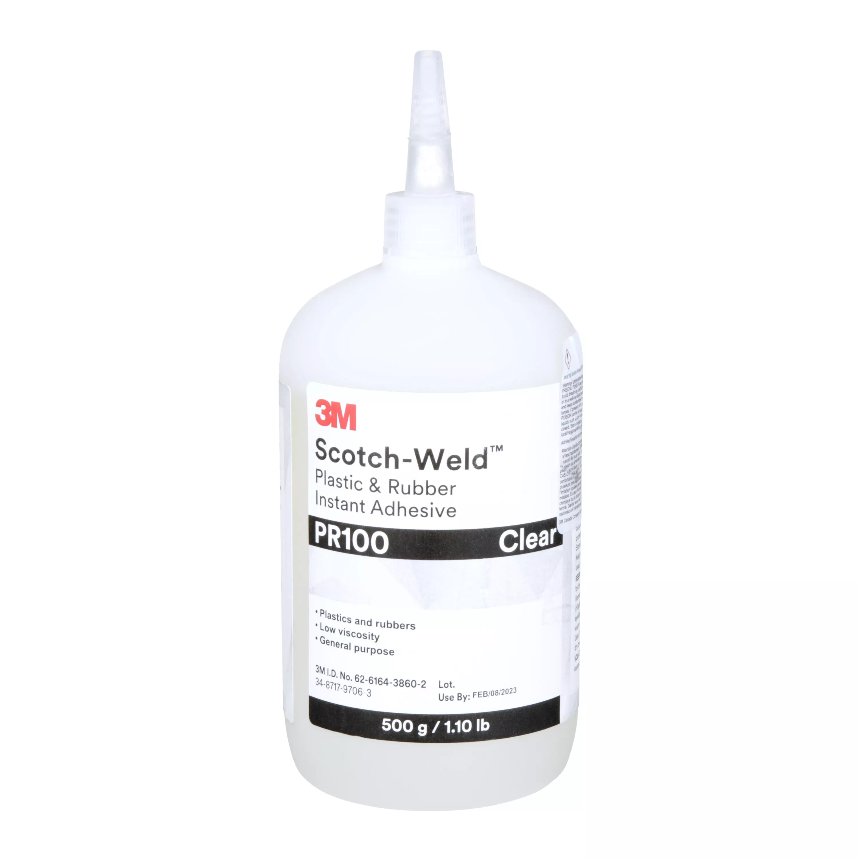 3M™ Scotch-Weld™ Plastic & Rubber Instant Adhesive PR100, Clear, 500
Gram, 1 Bottle/Case