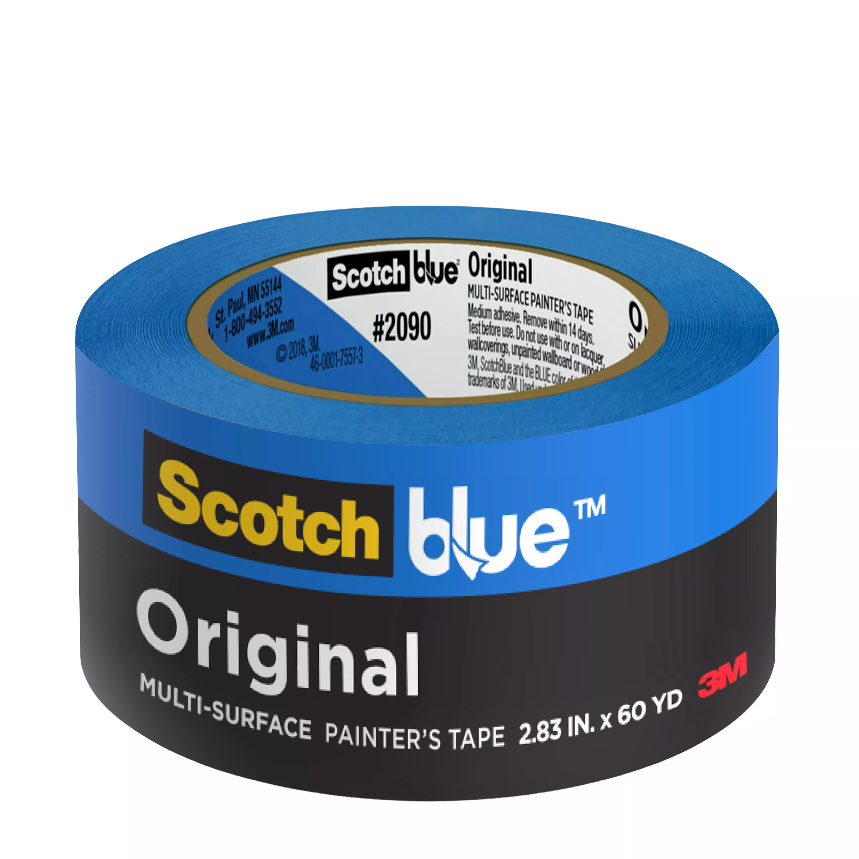 ScotchBlue™ Original Painter's Tape 2090-72NC, 2.83 in x 60 yd (72mm x 54,8m)