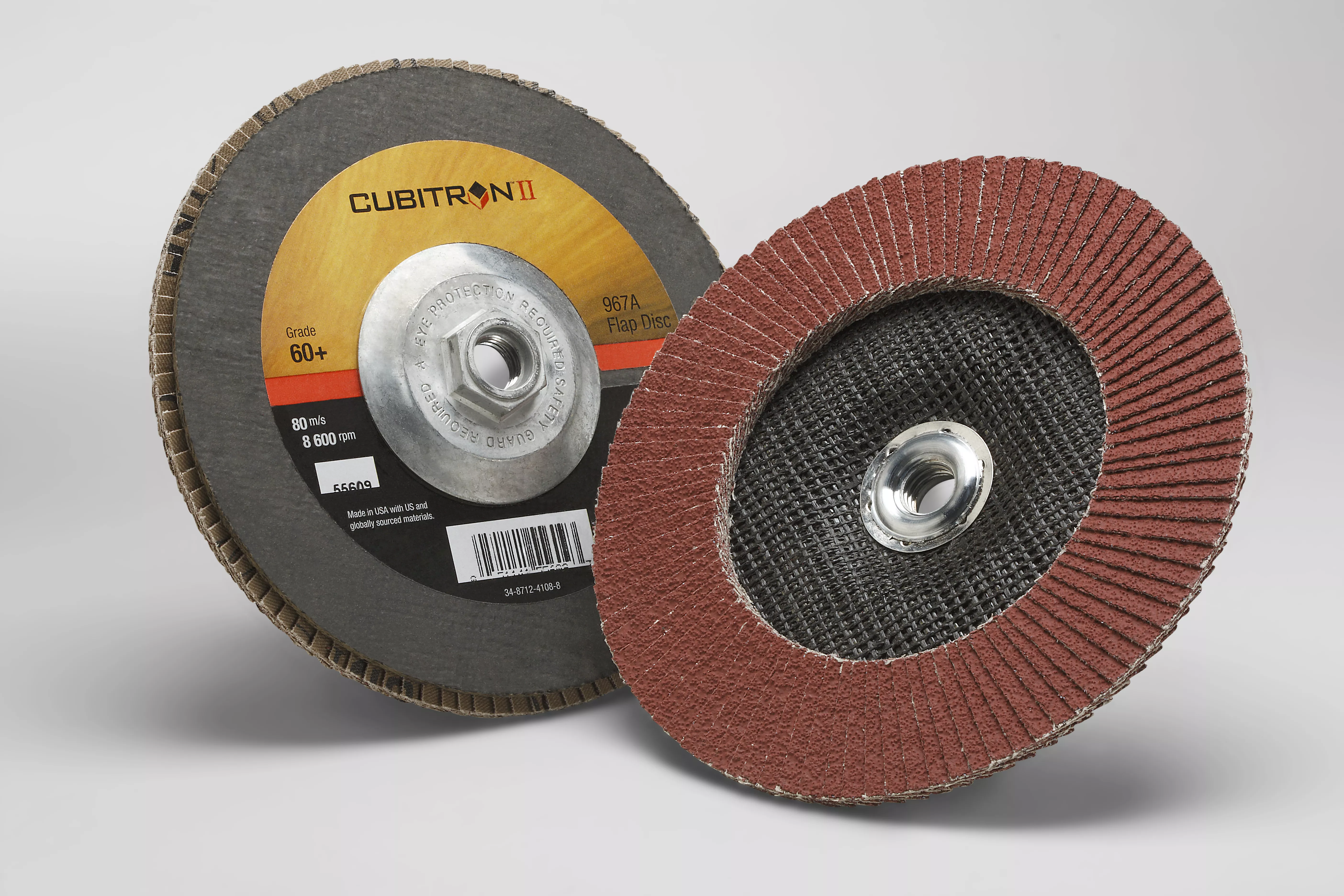 3M™ Cubitron™ II Flap Disc 967A, 60+, T27 Quick Change, 7 in x 5/8