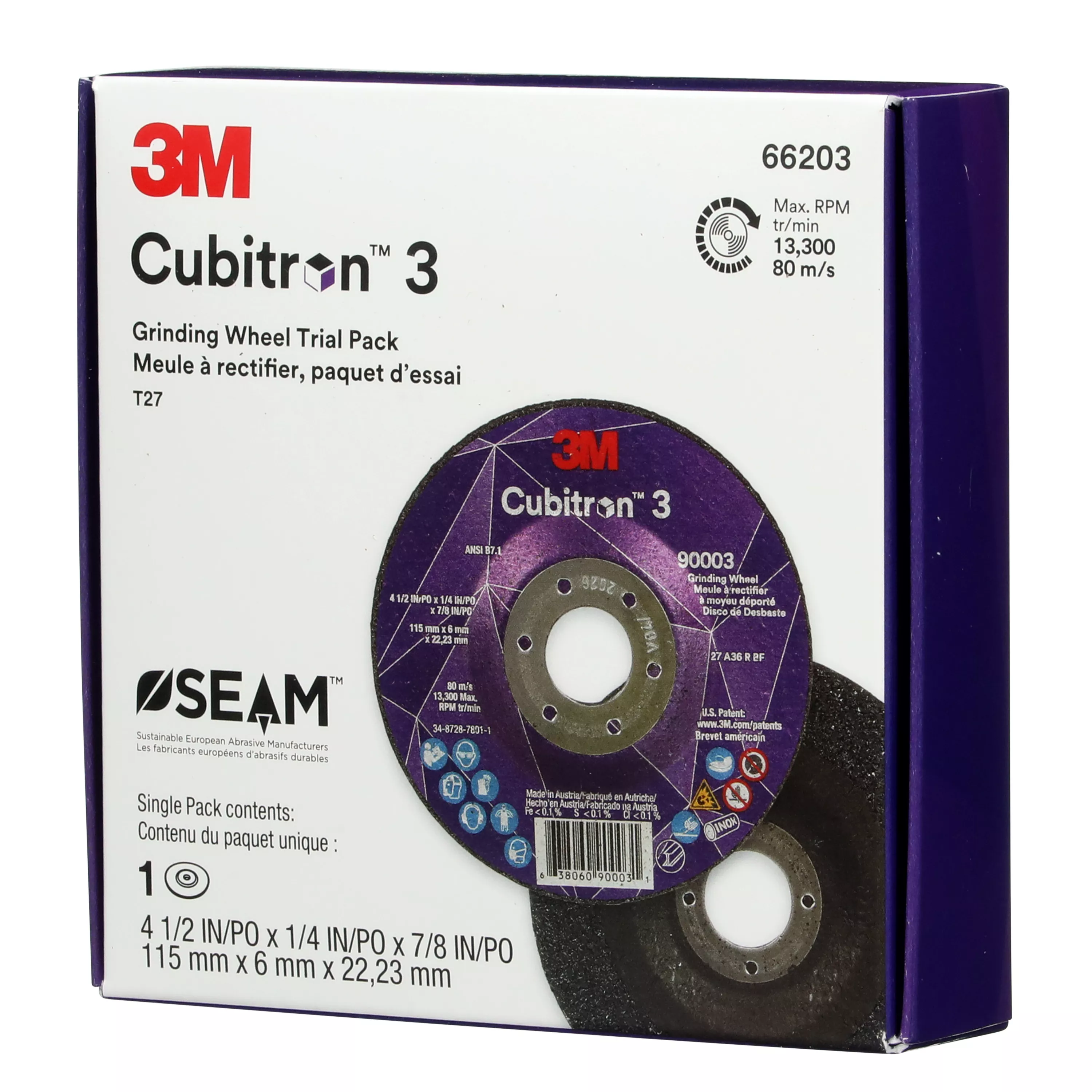 SKU 7100317727 | 3M™ Cubitron™ 3 Depressed Center Grinding Wheel