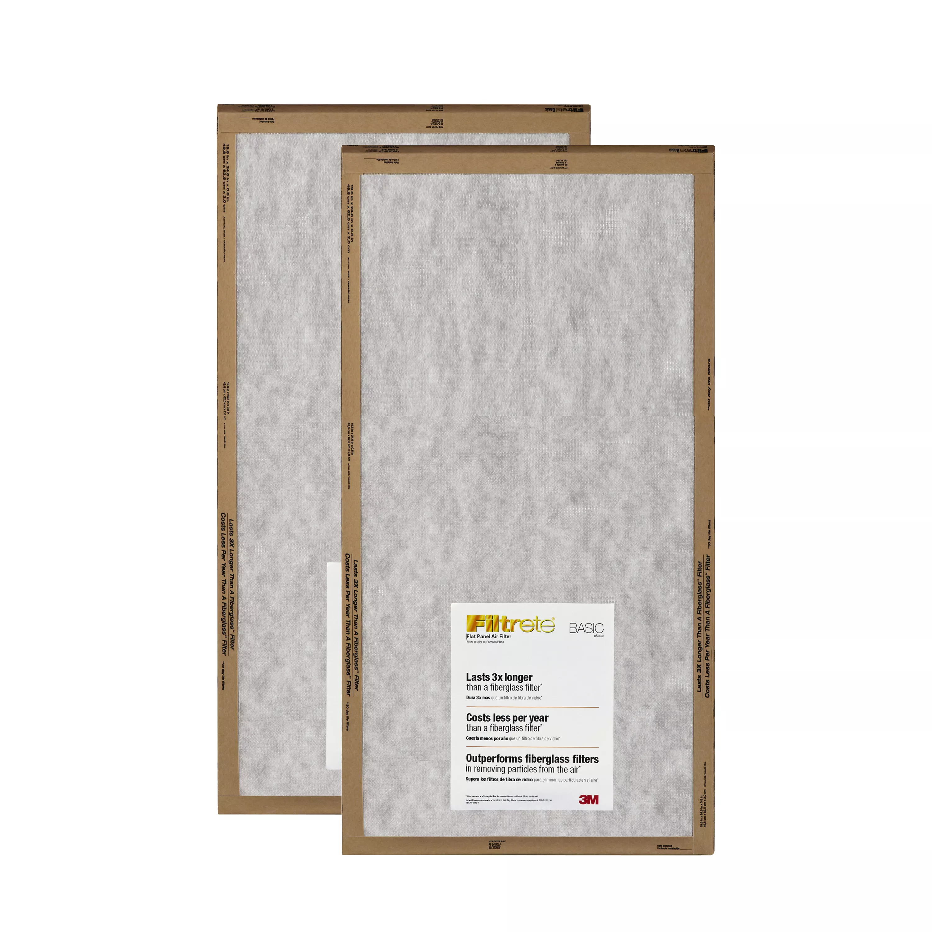 Filtrete™ Flat Panel Air FIlter FPL05-2PK-24, 14 in x 20 in x 1 in (35.5 cm x 50.8 cm x 2.5 cm)