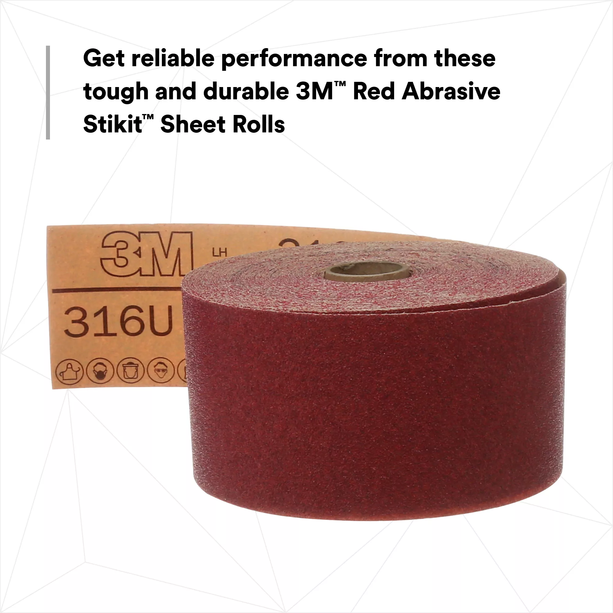 Product Number 316U | 3M™ Red Abrasive Stikit™ Sheet Roll