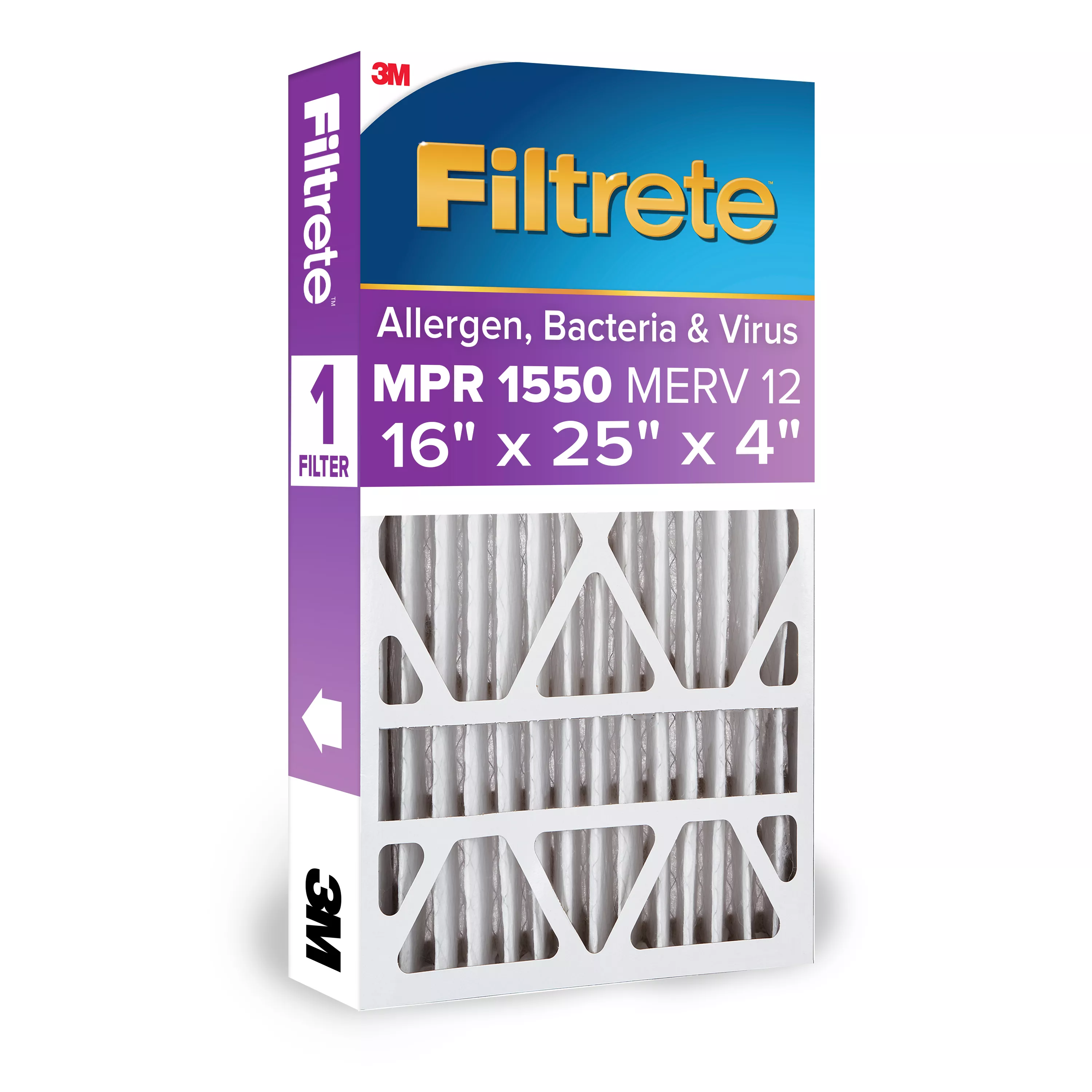 SKU 7100097248 | Filtrete™ Ultra Allergen Reduction Deep Pleat Filter NDP01-4IN-4